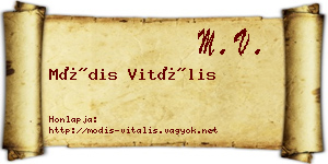 Módis Vitális névjegykártya
